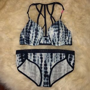 Victoria’s Secret Pink tie dye bra and panty set